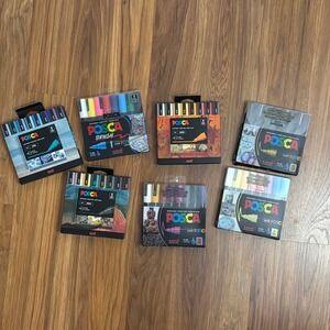 New Posca Water Based Markets Lot COOL WARM METALLIC SOFT DARK EARTH PRIMARY